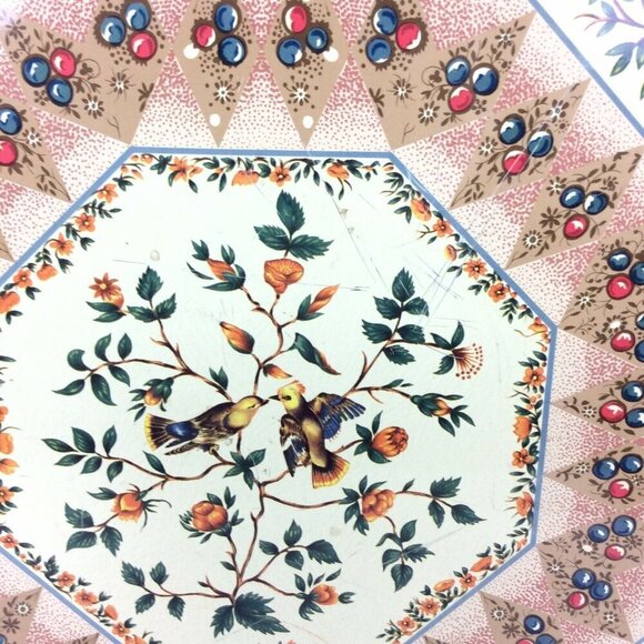 Daher Decorated Ware 14 inch Square Metal Tray With Bird & Floral Design - Picture 3 of 6